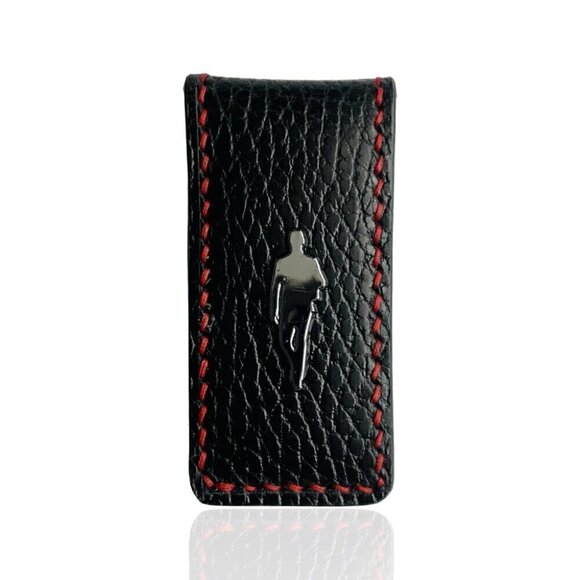 Hand Crafted Leather Money Clip, Strong Magnet, Accessory for Men (Black) - Picture 4 of 5